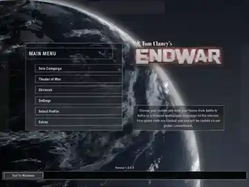 Tom Clancys EndWar (USA) screen shot title